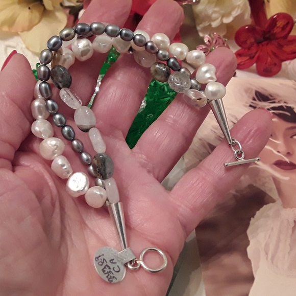 NWTAGS 925 SOLID STERLING TRIPLE STRAND PEARL SET - Picture 5 of 8